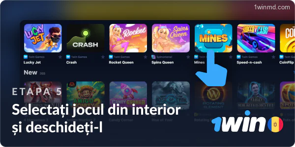 Alegeți un titlu din catalogul 1win MD și accesați-l