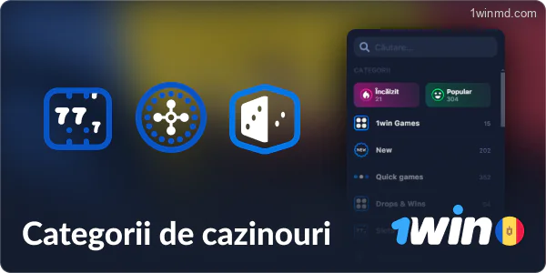 Categorii de jocuri de cazino online 1win Moldova