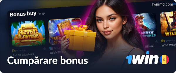 Cumpărare bonus sloturi la 1win MD Casino.