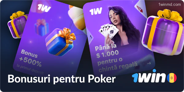 Bonusurile disponibile pentru jocurile de poker în 1win Moldova