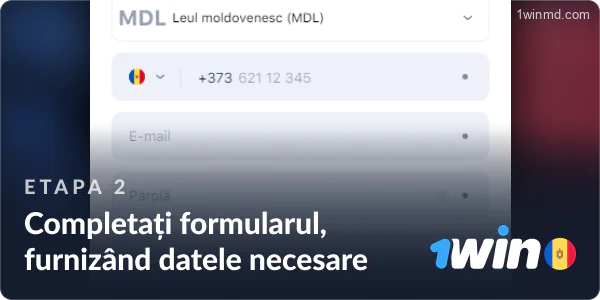 Finalizează formularul de înregistrare 1win.