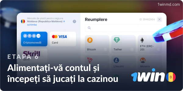 Încărcă-ți contul și pornește la jocuri în cadrul cazinoului 1win.