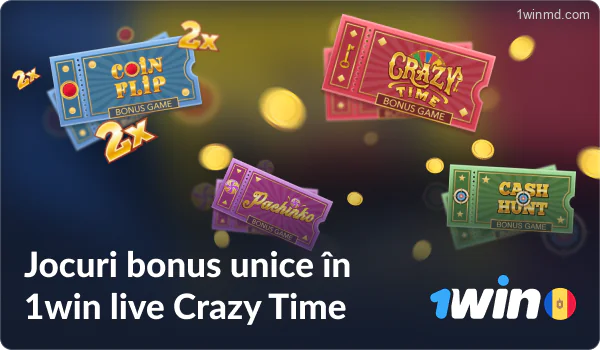 Runde bonus în Crazy Time 1win Moldova.