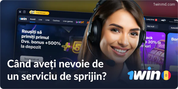 Descoperiți toate opțiunile de comunicare disponibile cu echipa de suport 1win. Aflați în ce domenii pot oferi ajutor managerii, verificați programul de funcționare al serviciului și învățați cum să luați legătura cu asistența prin intermediul site-ului sau aplicației mobile.