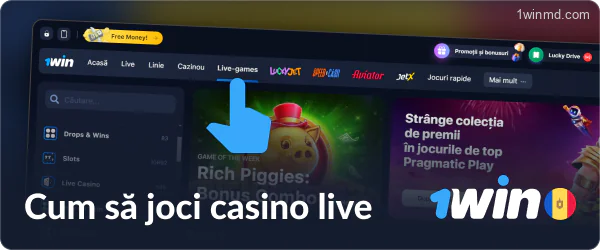 Procedura de joc în Cazinoul live 1win Moldova