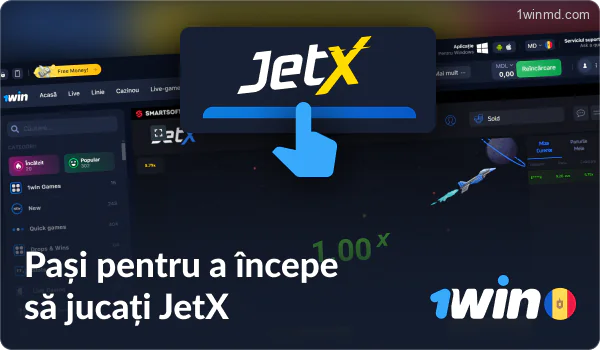 Instrucțiuni pentru a juca JetX pe platforma cazinoului 1win Moldova.