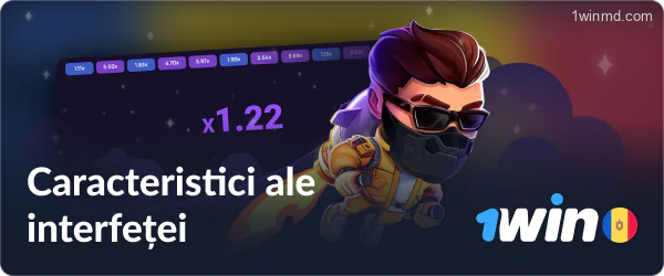 Aspectul interfeței jocului Lucky Jet 1win.