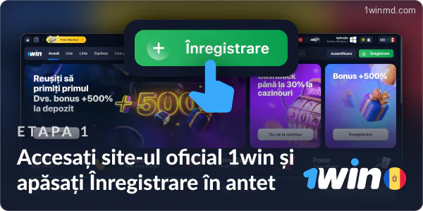Accesați site-ul oficial 1win și faceți clic pe opțiunea de înregistrare.