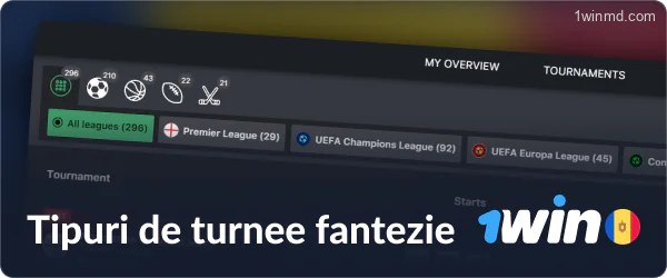 Turnee Fantasy Sports la 1win MD